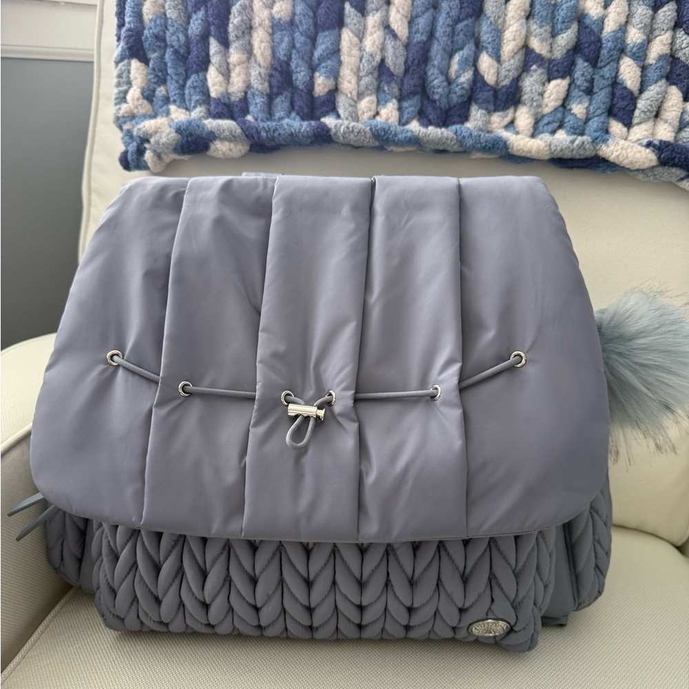 Blue grey Happ diaper bag backpack